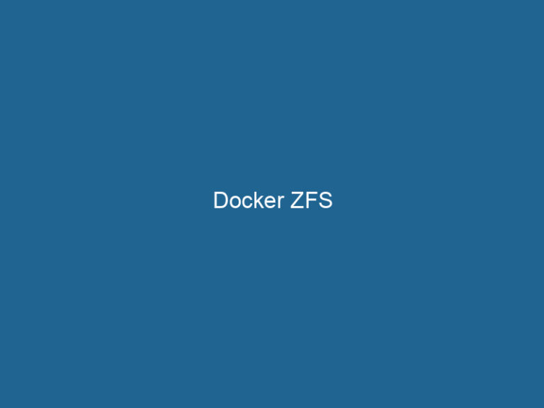 Docker ZFS - Dockerpros